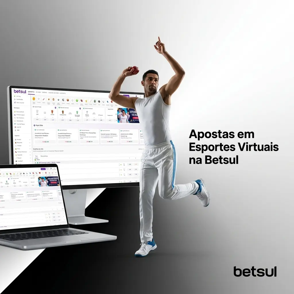 Apostas em esportes virtuais na Betsul com futebol, tênis e corridas disponíveis 24 horas por dia