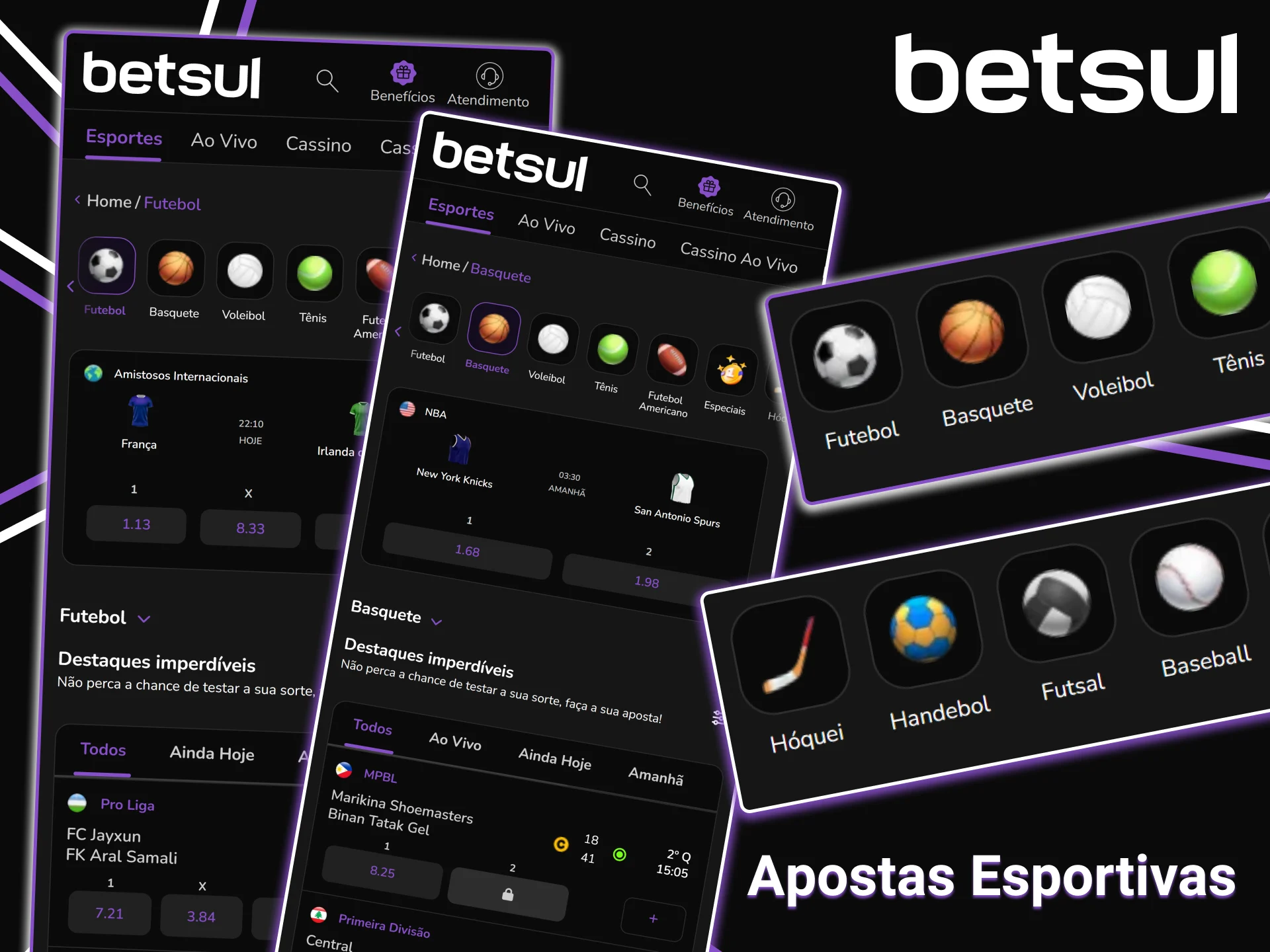 Faça apostas esportivas através da versão móvel da Betsul.