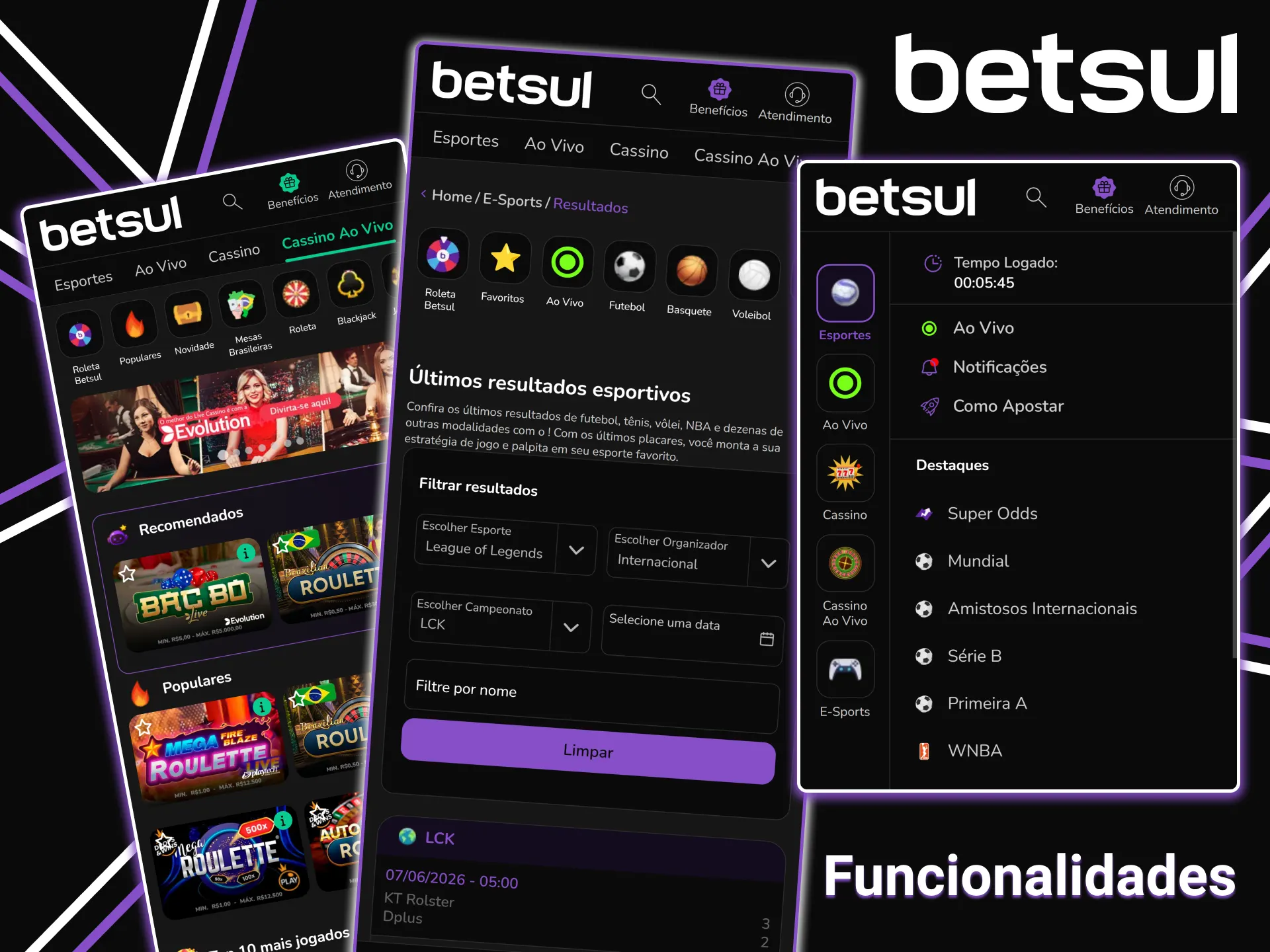 Conheça todas as funcionalidades da versão móvel do Betsul.