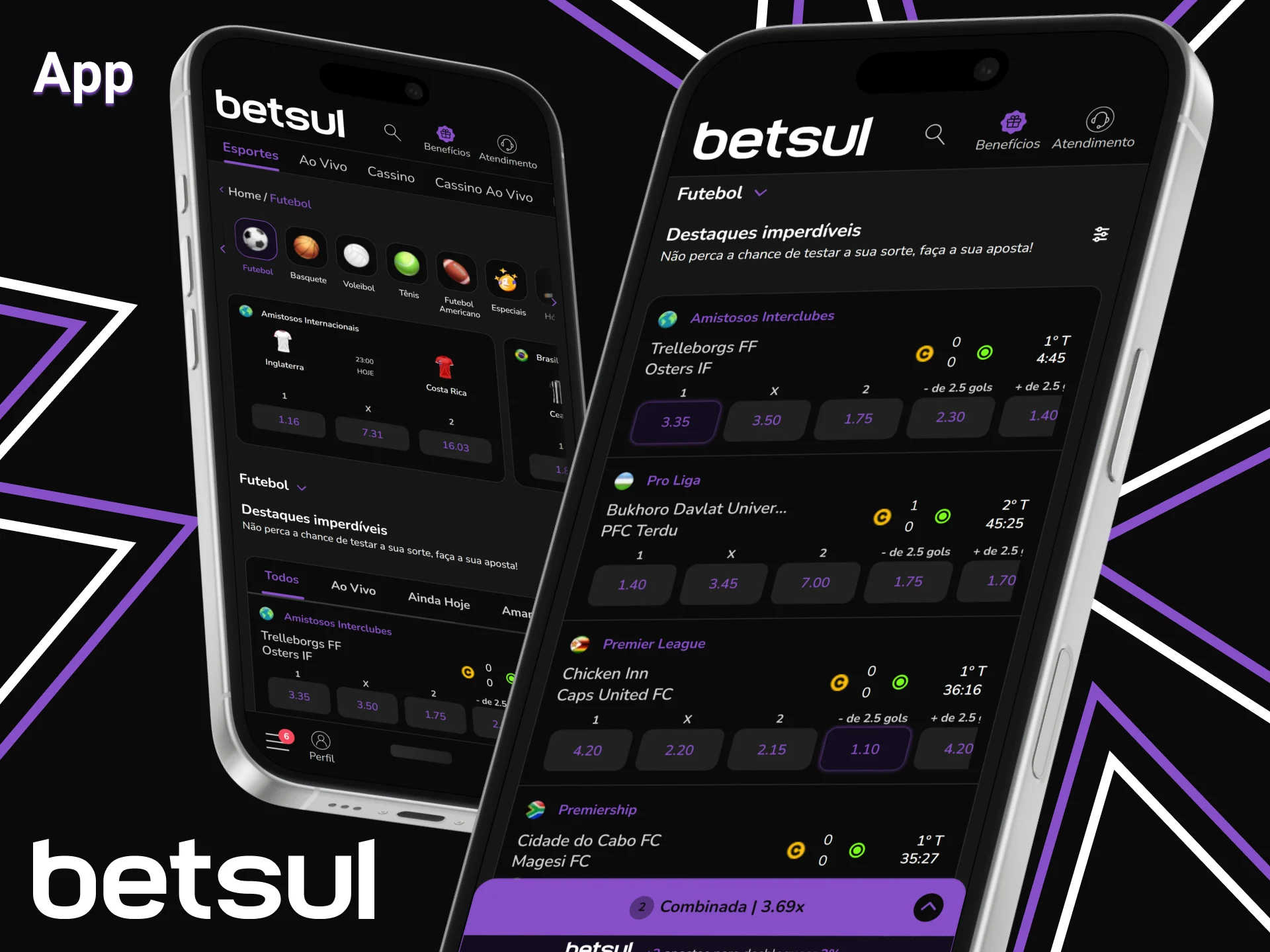 Faça apostas em futebol através do aplicativo Betsul.