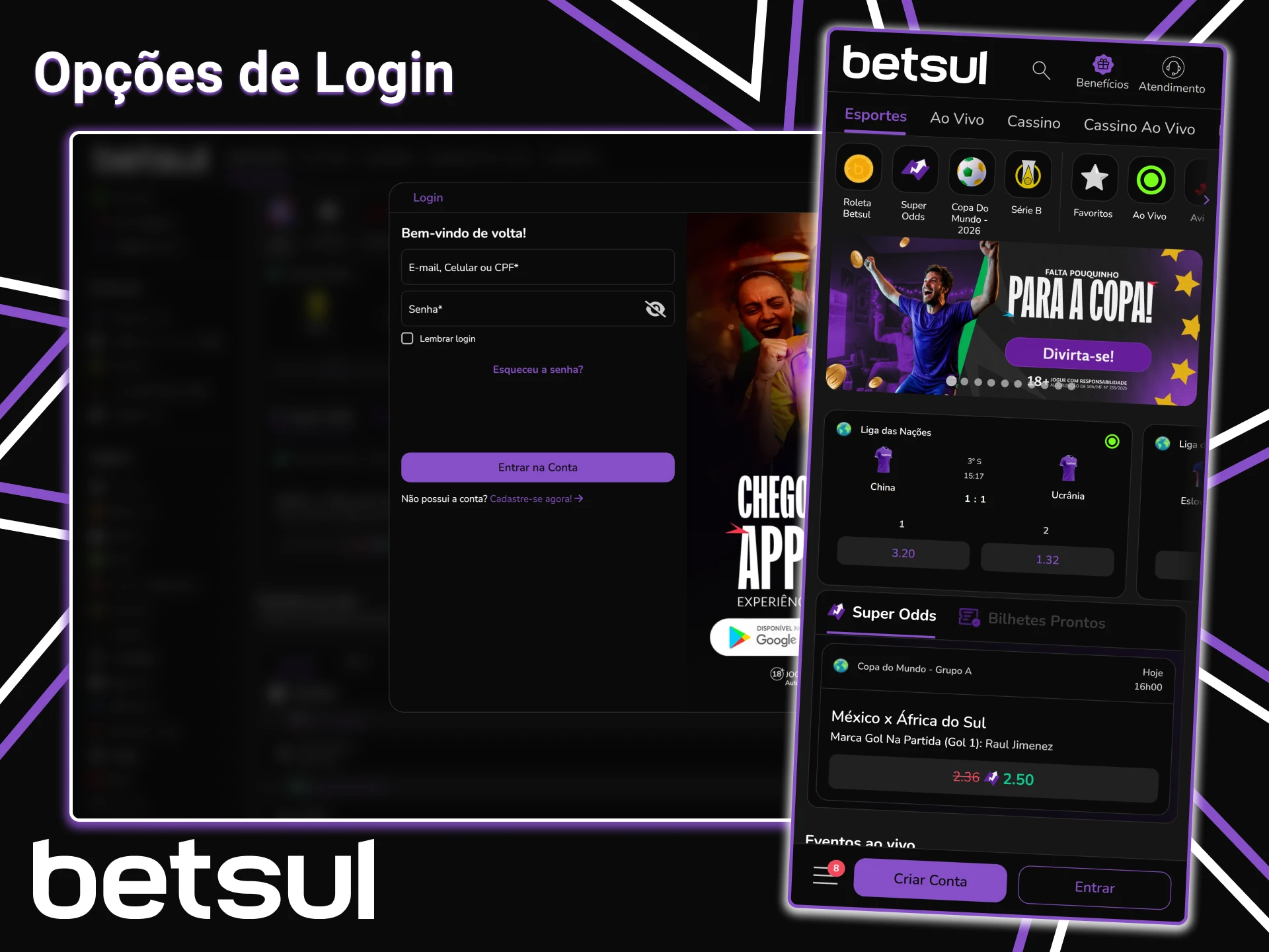 Você pode fazer login diretamente no site oficial da Betsul.