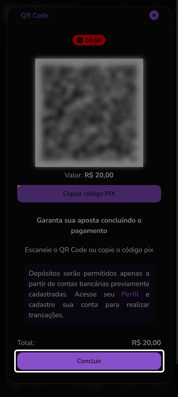 Confirme seu pagamento na Betsul e aguarde a conclusão da transação.