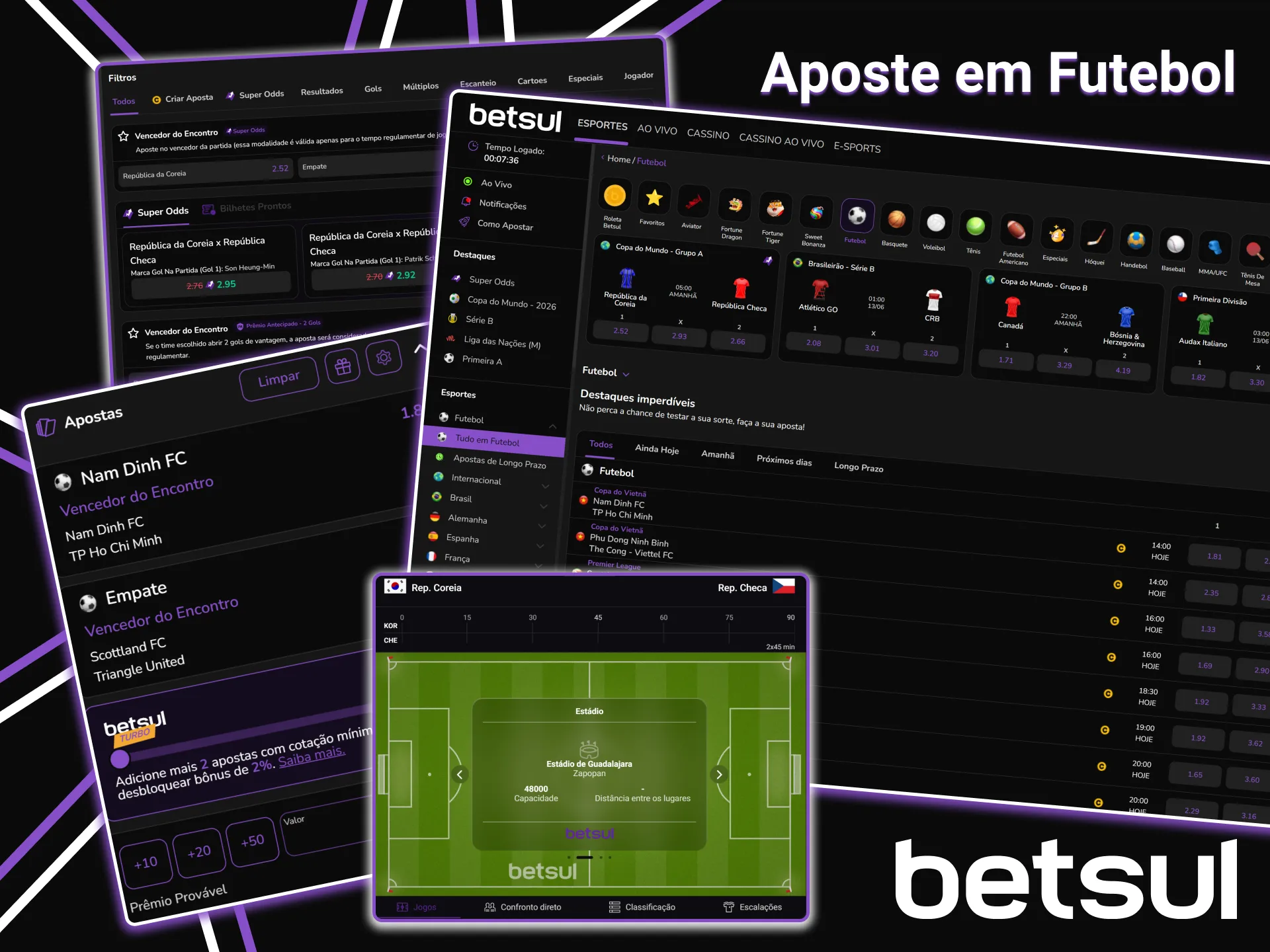 Faça suas apostas de futebol na plataforma oficial da Betsul no Brasil.