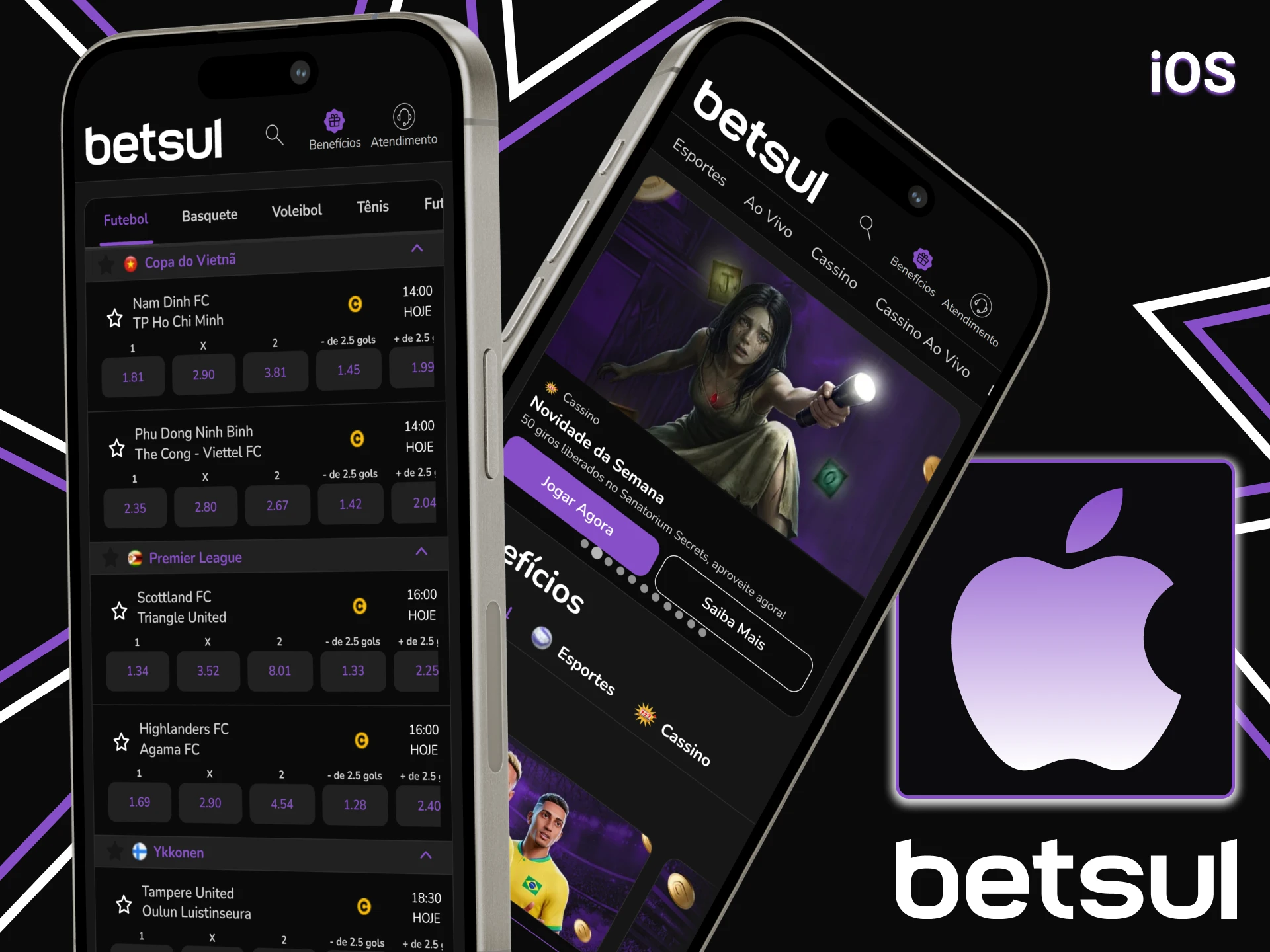 Adicione a versão móvel do Betsul para iOS à sua tela inicial.
