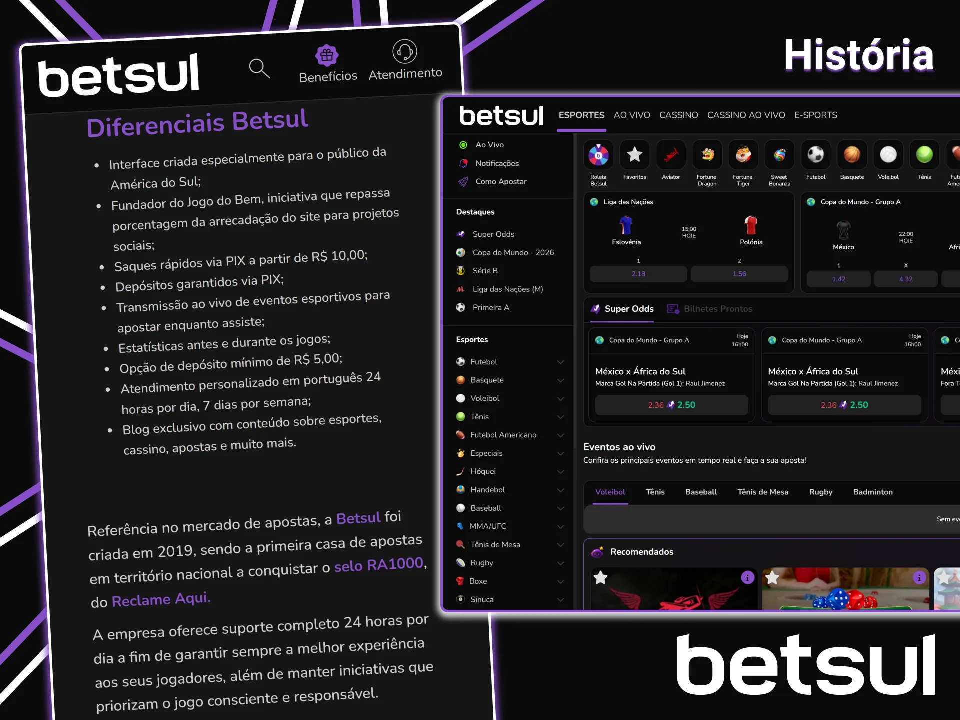Conheça a história da marca Betsul e sua plataforma no Brasil.