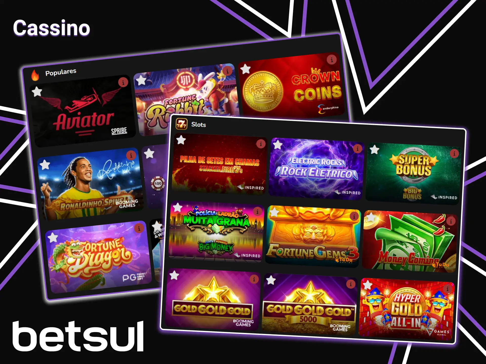 Comece a jogar jogos de cassino na plataforma Betsul.